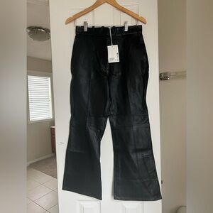 COS Black Leather Trousers